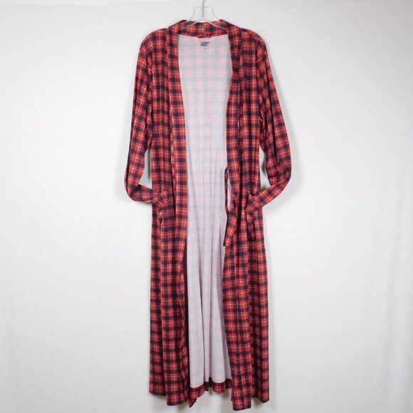 Lands End Checkered Plaid Cotton Robe NWOT L 14-16 (71925) - Picture 2 of 5